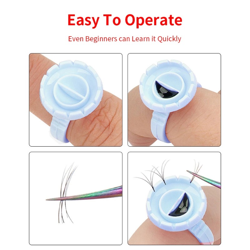 Eyelash Extension Class - 100 Pcs Disposable Eyelash Glue Ring