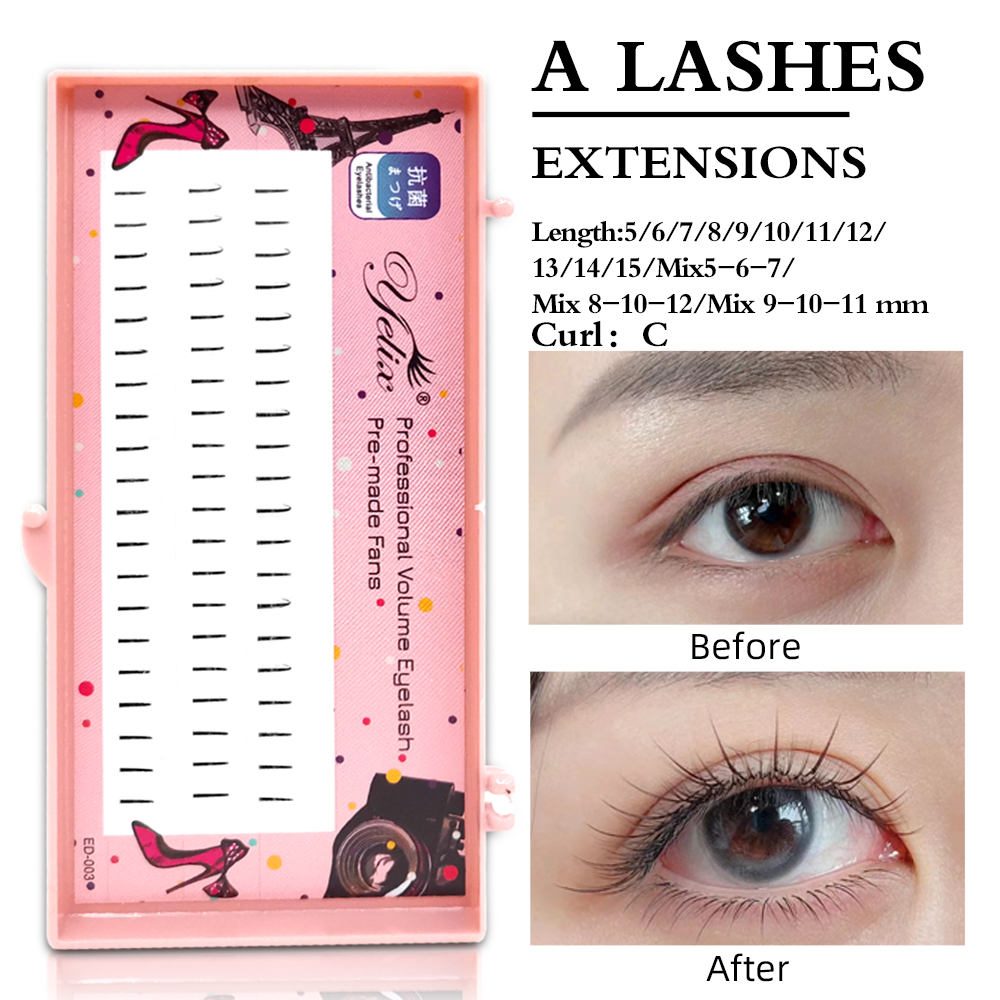 Eyelash Extension Look - Yelix Natural Soft Individual Lashes Comic