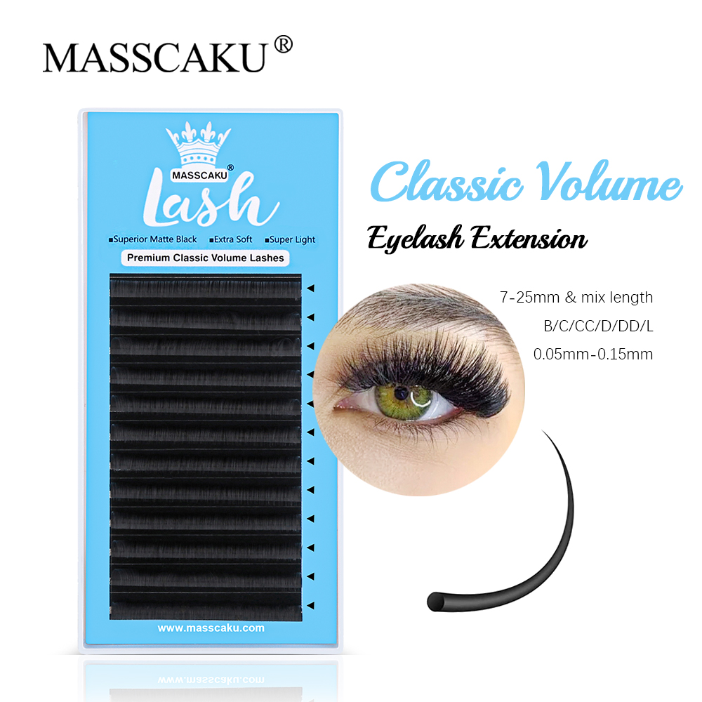 Eyelash Extension Natural Classic - MASSCAKU 0.05/0.07/0.10/0.15mm Classic Regular Eyelash Extension