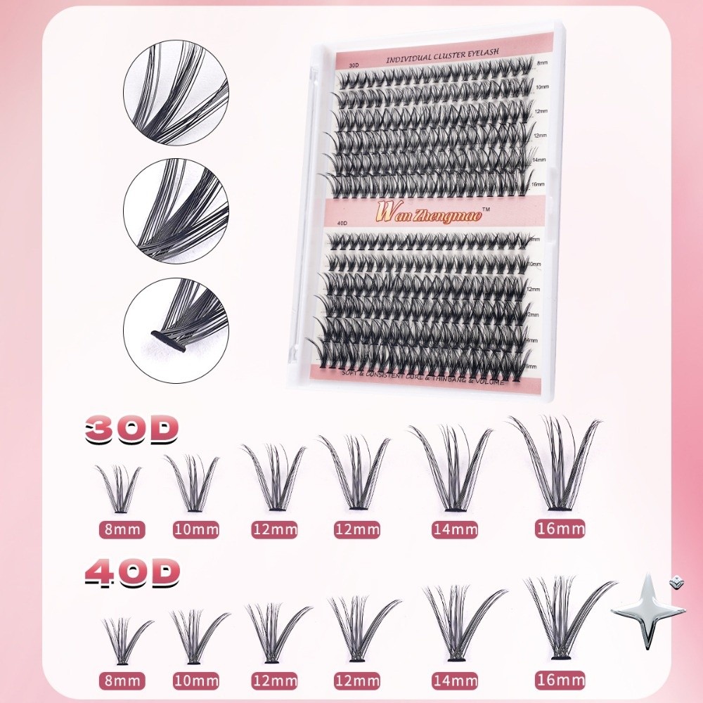 Eyelash Extension Look - 8-16mm Length False Eyelashes Bond and