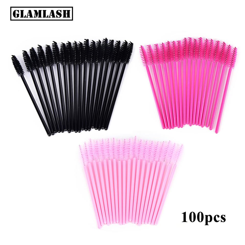 Eyelash Extension For Beginners - 100Pcs Disposable Micro Eyelash Comb Brush