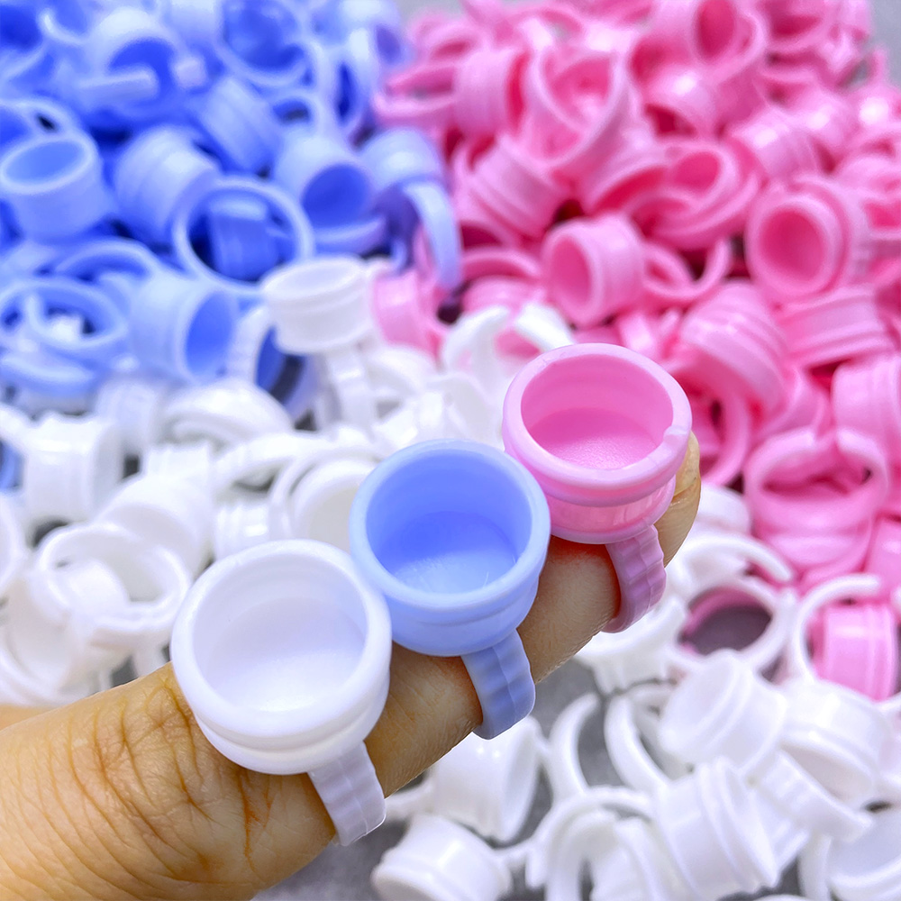 100Pcs Disposable Glue Ring Cu - Eyelash Extension Class 评论和价格
