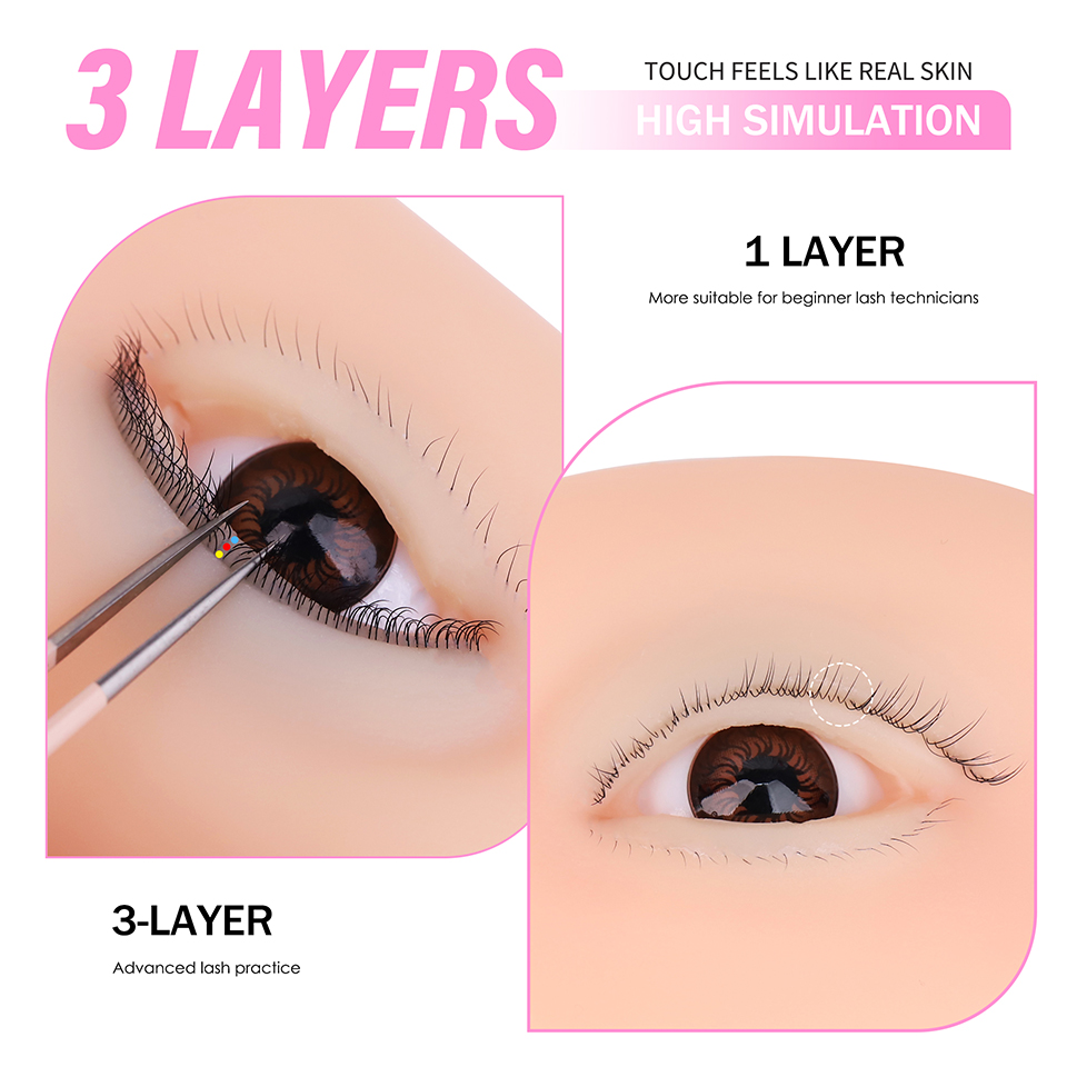 3 Layer Silicone Eye Model for - Eyelash Extension Natural Classic 评论和价格