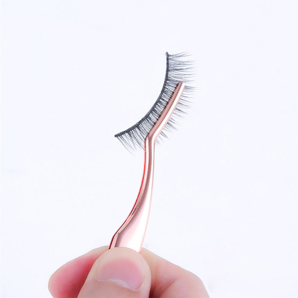 2Pcs Premium Metal Eyelash Twe - Isolation Tweezer Curved 评论和价格