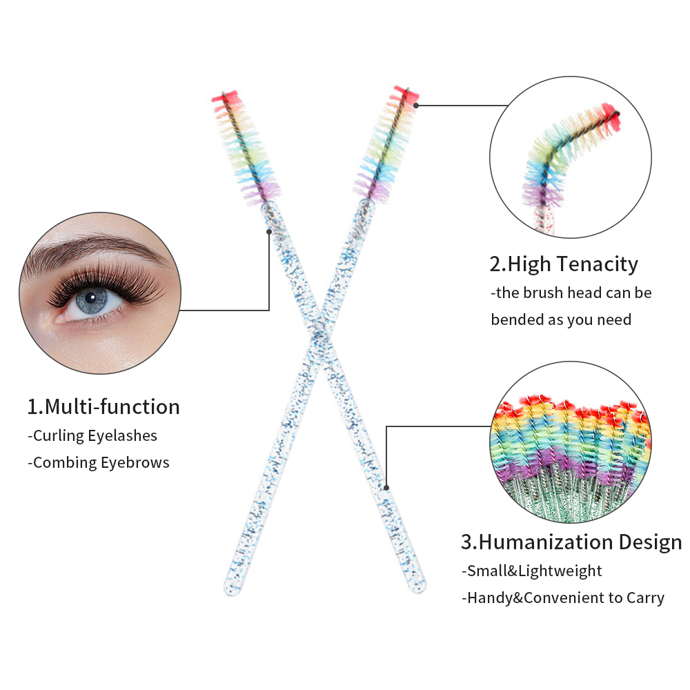 50PCS Rainbow Crystal Eyelash  - Eyelash Extension Look 评论和价格