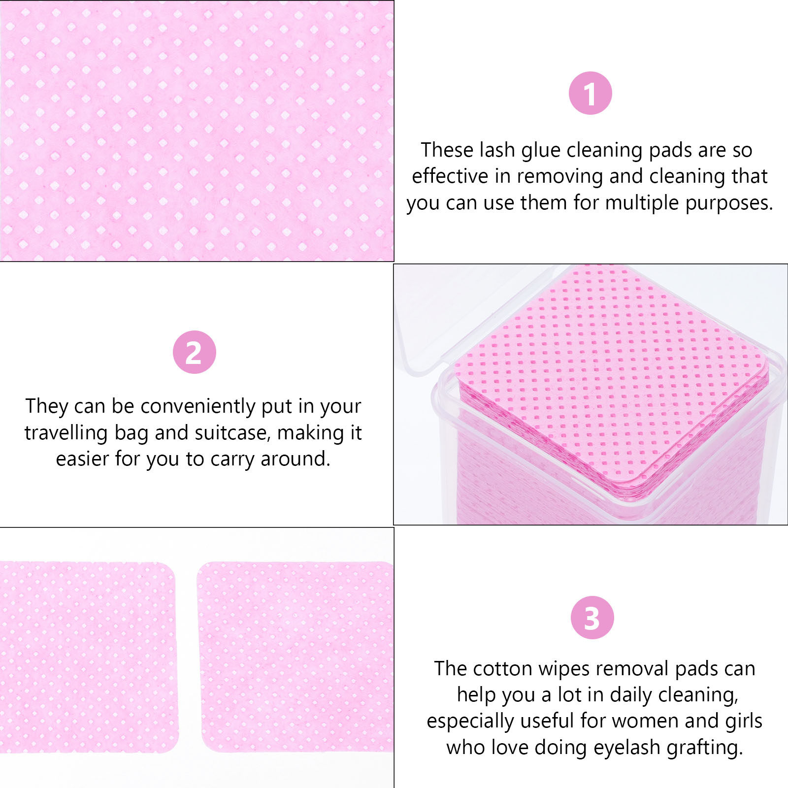 600Pcs Cleaning Cotton Wipes L - Eyelash Extension Cleaning 评论和价格