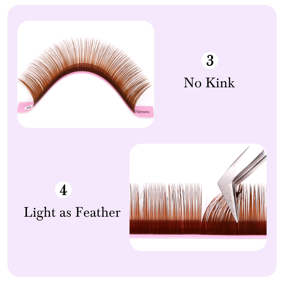 Cocoa Chocolate Brown Eyelashe - Eyelash Extension Natural Classic 评论和价格