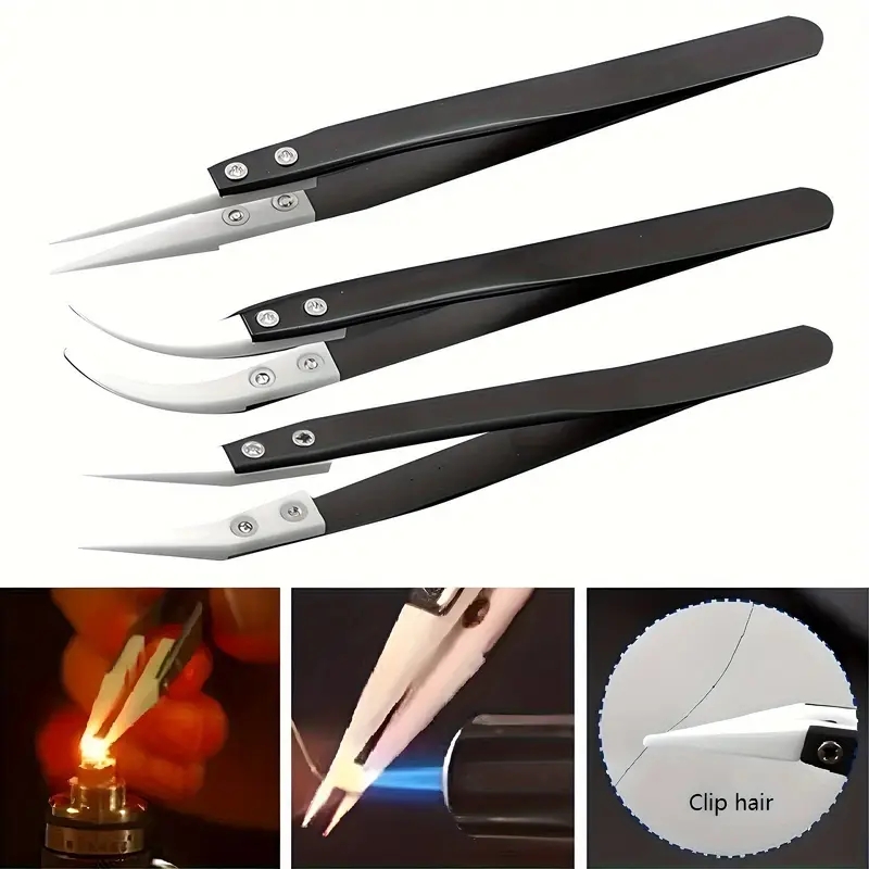 Ceramic Antistatic Tweezers, I - Isolation Tweezer Curved 评论和价格