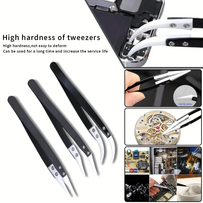 Ceramic Antistatic Tweezers, I - Isolation Tweezer Curved 评论和价格